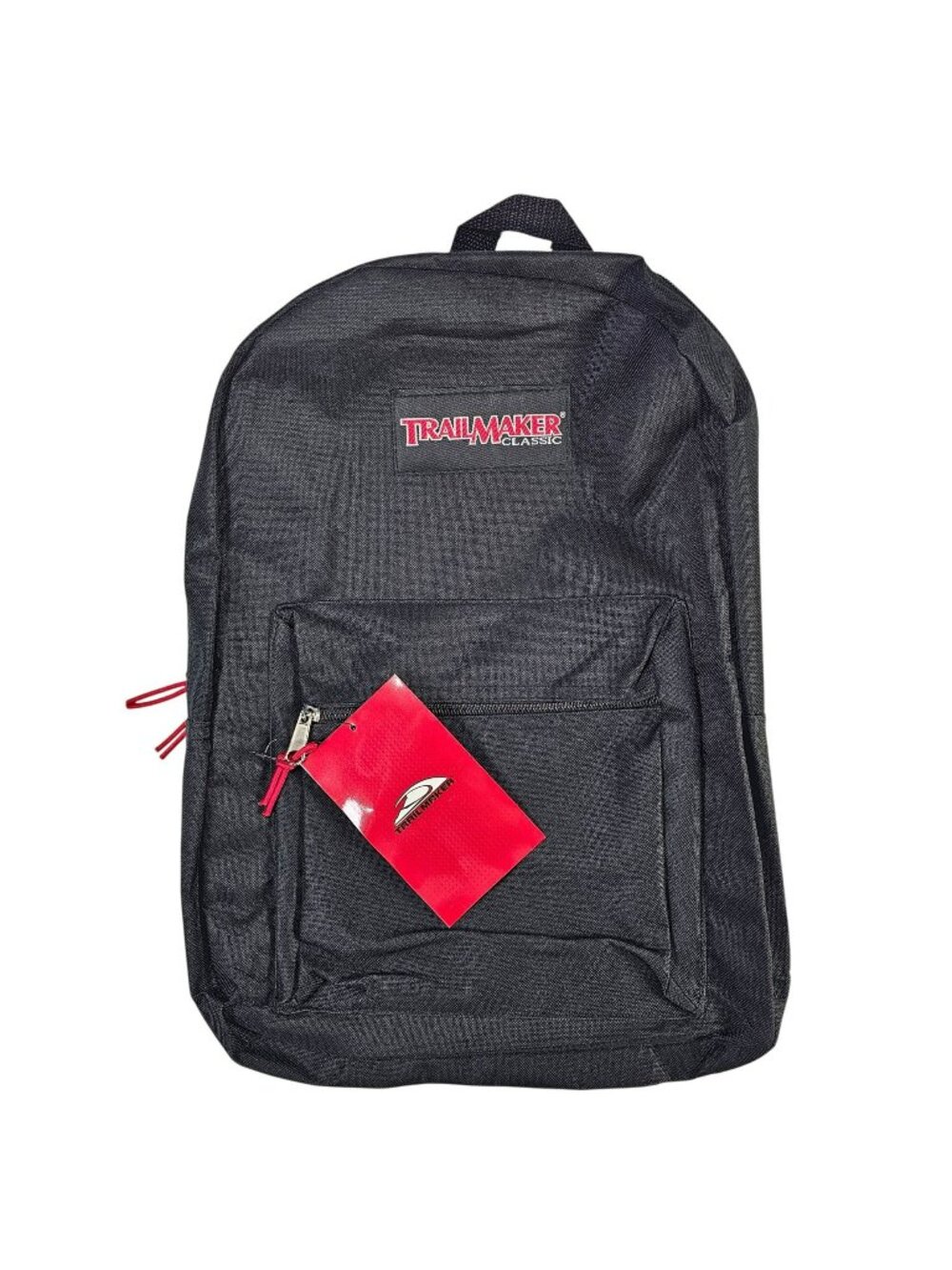 Trailmaker NWT Black Classic Backpack w/ Front Zip Pocket & Adjustable Straps